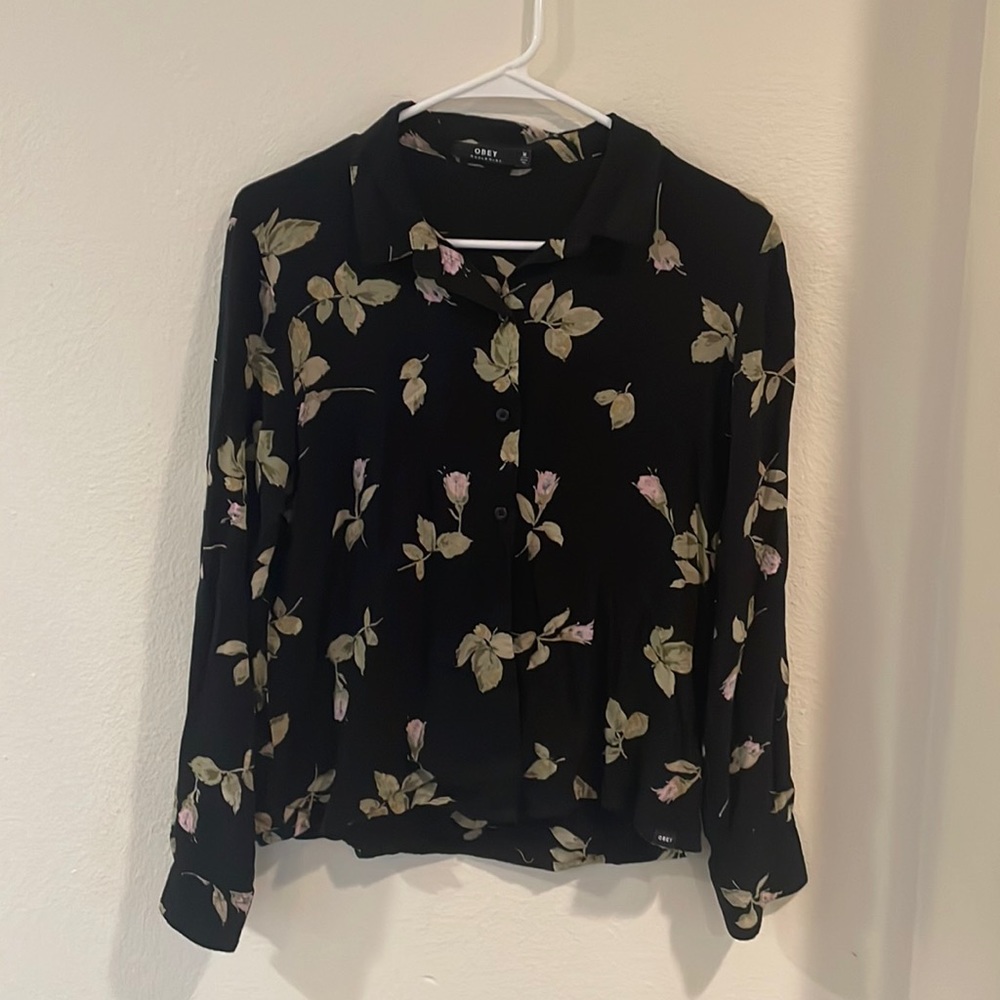 Obey Button Up Blouse
